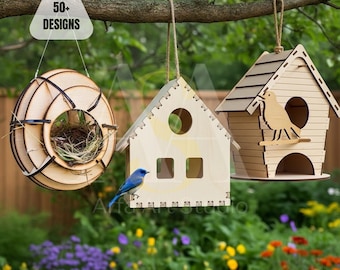 Birdhouse SVG Bundle | Layered Birdhouse Cut Files for Cricut & Silhouette | DIY Paper Craft, Home Decor Card Making Digital Designs