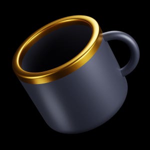 Op de afbeelding: Een donkergrijze mok met een gouden rand en oor. De mok heeft een gladde, glanzende afwerking en staat tegen een zwarte achtergrond. De gouden rand voegt een vleugje elegantie toe aan het eenvoudige ontwerp.