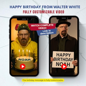 Walter White Birthday Message, Personalized Breaking Bad Party Gift, Custom Birthday Video for Fans of Heisenberg, Digital Surprise