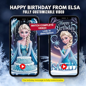 Elsa Birthday Surprise, Personalized Frozen Party Gift, Custom Birthday Video for Girls, Magical Greeting from Queen Elsa