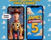 Personalized Toy Story Birthday Video invite, Woody Party Invitation, Buzz Lightyear Animated invitation