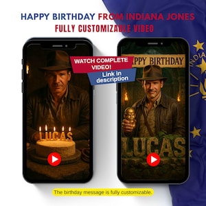 Indiana Jones Birthday Adventure, Personalized Indiana Jones Party Gift, Custom Birthday Video for Teen Boys, Explorer-Birthday Surprise