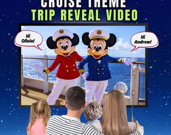 Gepersonaliseerde verrassing cruisereis onthullingsvideo, Captain Mickey & Minnie-bericht voor kinderen, Disney-video
