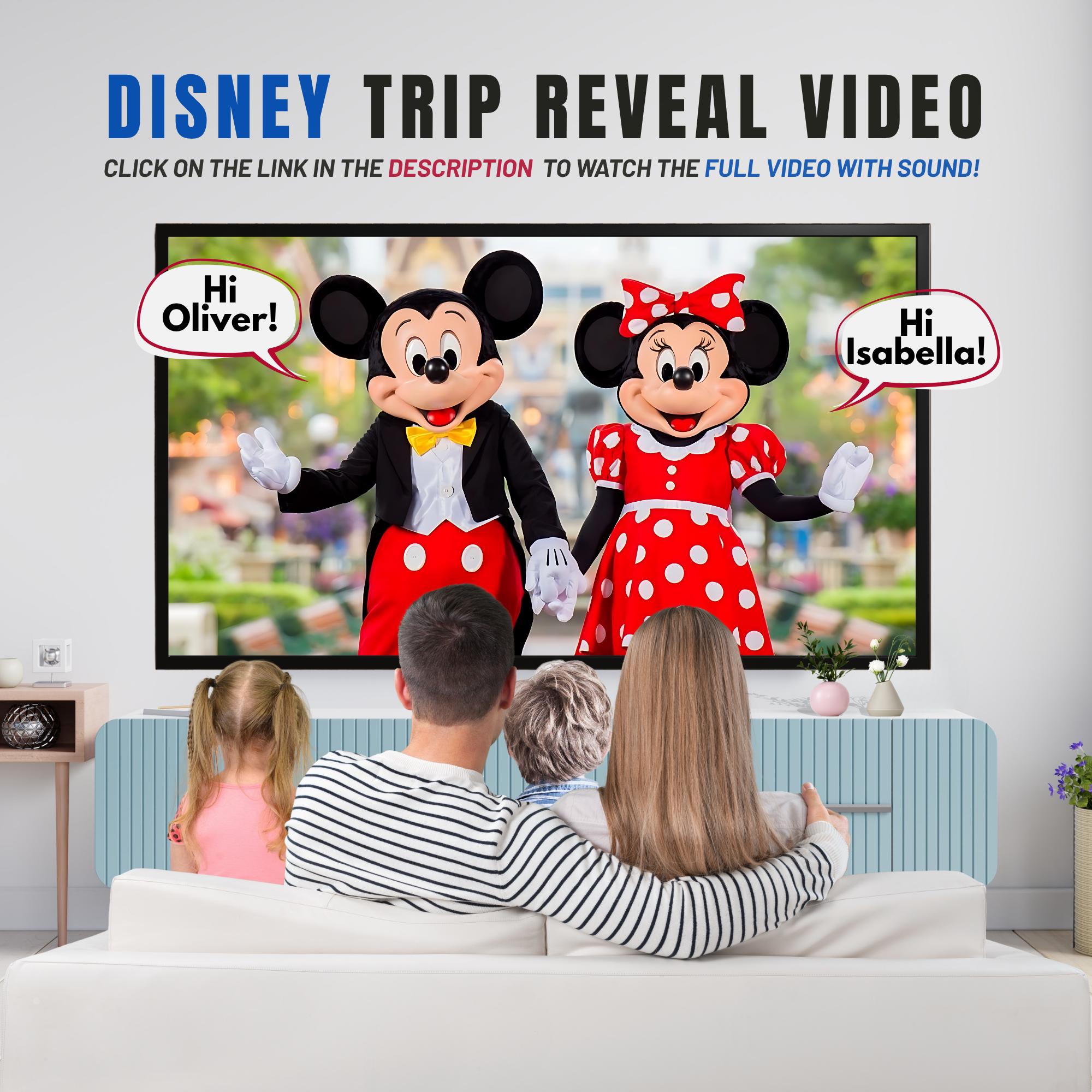 Personalised Mickey and Minnie - Surprise Video Message, Magical Trip Reveal, Mickey Mouse Says Children's Names - Disney Video