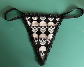 Déguisement d'Halloween PIRATE pour femme, tête de mort, os croisés, string string
