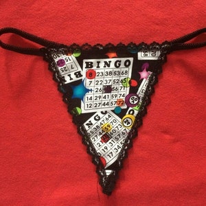 Ropa interior de lencería para mujer con tarjetas de BINGO para juegos de azar