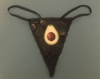 Womens AVOCADO Fruit Tree String Thong Lingerie Underwear
