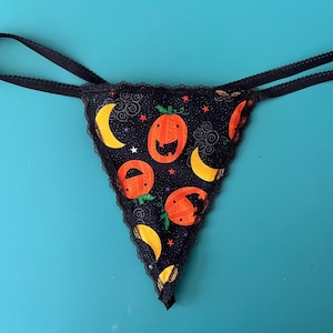 Womens Fun HALLOWEEN PUMPKINS Costume String Thong Lingerie Panty Underwear