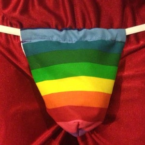 Mens RAINBOW String Thong Male Gay Pride Lingerie Underwear