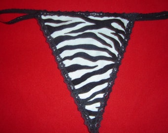 Womens ZEBRA Zoo Animal Safari String Thong Panty Lingerie Underwear