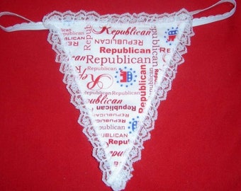 Womens REPUBLICAN Politics String Thong Lingerie Panty Underwear