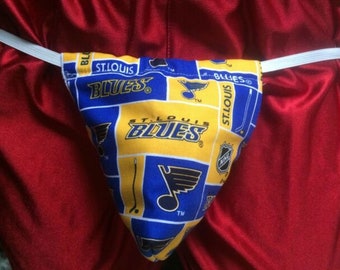Mens ST LOUIS BLUES String Thong Hockey Male Lingerie Underwear