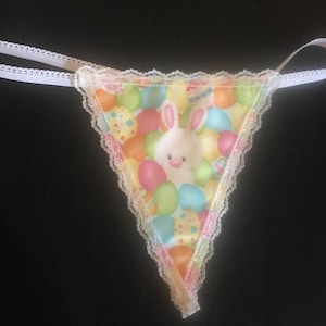 Women EASTER BUNNY Rabbit Eggs String Thong Lingerie Ireland Underwear