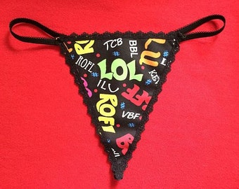 Womens LOL String Thong Texting Thong Bridal Party Wedding  Lingerie Underwear