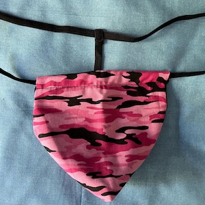 Mens PINK BLACK CAMO Military String Thong Male Lingerie Underwear