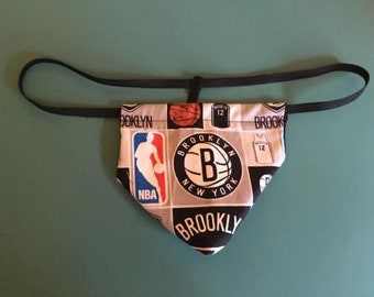 Mens BROOKLYN NETS String Thong Basketball Male Lingerie Underwear