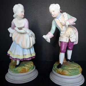 19th C. Paris Porcelain Polychromed Biscuit Figures In The Style Of Vion Et Baury At Choisy Le Roi, Circa 1880