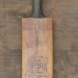 A Don Bradman Junior Cricket Bat By Sykes, Inscribed World&#39;s Records, N.S.W. and Australian XI, Ca. 1929-1930&#39;s