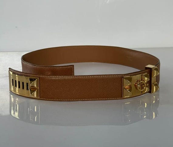 Hermes Collier de Chien 80 Brown Leather 1- Belt Hermes Epsom Leather Collier de Chien CDC Belt 80 Brown main image 2