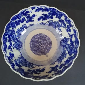 Antique Japanese Arita Ware Porcelain Bowl In Underglaze Blue, Ca. 1900