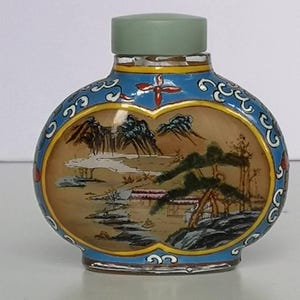 Qing Dynasty  &quot;LANDSCAPE&quot;  Glass Snuff Bottle, Ca. 1890