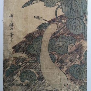 Kitagawa Utamaro (1753-1806)  &quot;Vegetable&quot;  Original Old  Wood Block Print,Edo Period, Circa 1790, M. Nakazawa Gallery Tokyo Collection