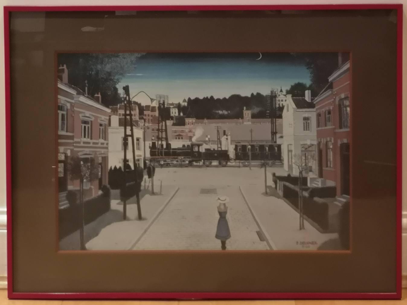 複製画　[トンネル]　ポール・デルヴォー画　ガラス加工　画面525×325mm ポール デルヴォー｜リトグラフ販売買取｜ギャラリーダッドアート