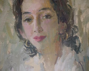 Retrato de uma mulher desconhecida, década de 1950, tela de G. Rowney, sem assinatura