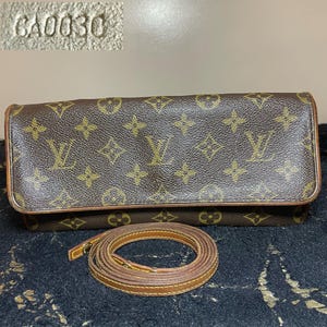 Vintage Used Louis Vuitton Monogram Canvas Twin Pochette GM Crossbody Bag