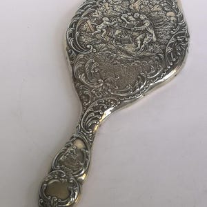 Victorian Sterling Silver  Chased Hand Mirror By LEVI & SALAMAN Silversmiths, Birmingham Circa 1885