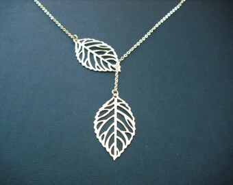 14k Gold Filled chain - leafy lariat