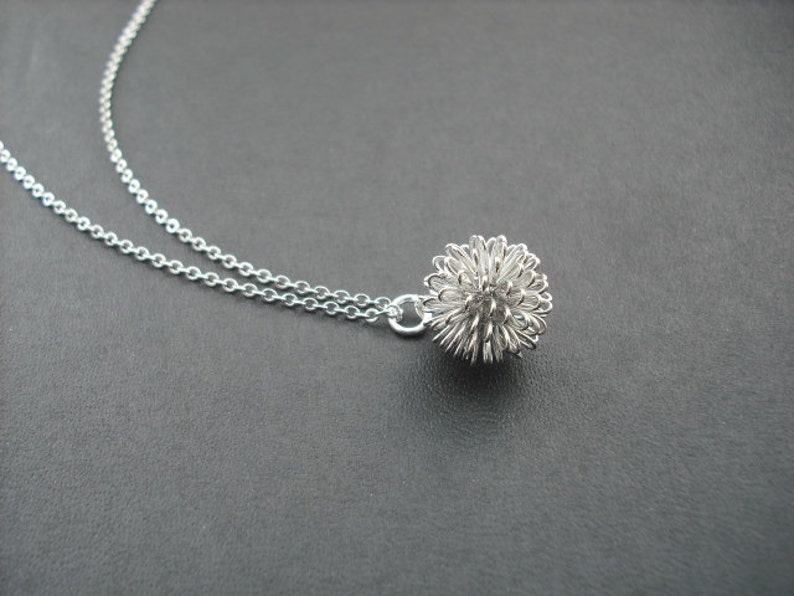 dandelion necklace Sterling silver chain image 1