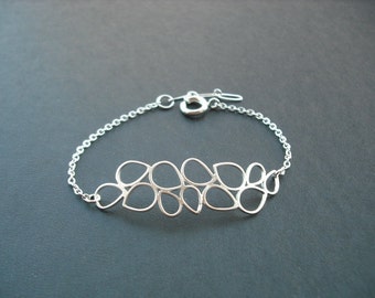 Sterling Silver Chain - long multi teardrop bracelet