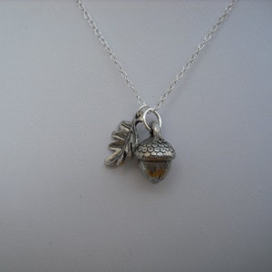 Sterling Silver Chain a little acorn necklace image 1