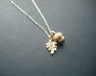 14k Gold Filled chain - a little acorn necklace