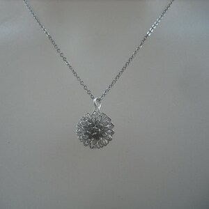 dandelion necklace Sterling silver chain image 3