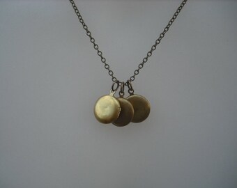 mini locket trio - antique brass