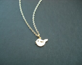 14K Gold Filled chain - tiny love bird necklace