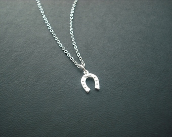 Sterling Silver Chain - tiny horse shoe necklace