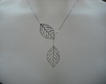 Sterling Silver Chain - leafy lariat