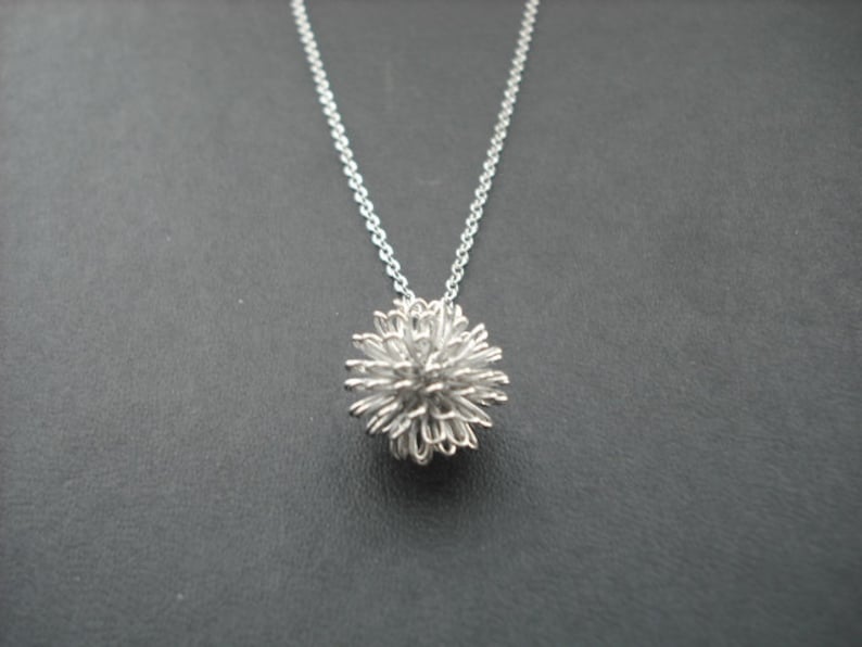 dandelion necklace Sterling silver chain image 2