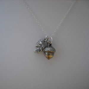 Sterling Silver Chain a little acorn necklace image 2