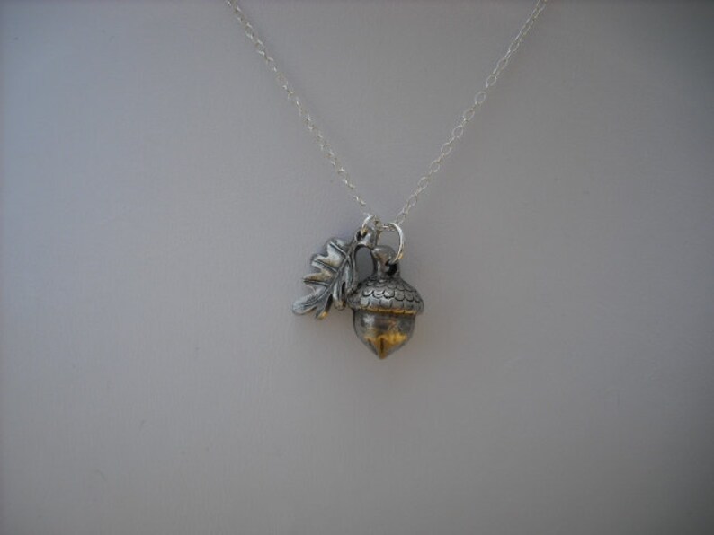 Sterling Silver Chain a little acorn necklace image 2