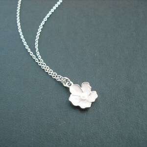 Sterling Silver Chain - light pink flower necklace