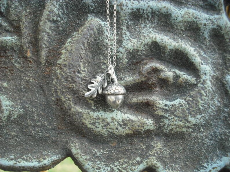 Sterling Silver Chain a little acorn necklace image 4