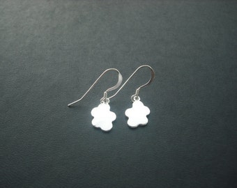 line art clouds earrings - sterling silver filled ear wires