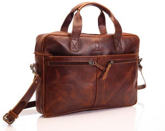 Borsa per laptop in pelle Acton: realizzata a mano per uno stile professionale e durevole