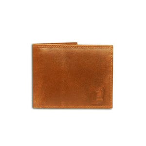 Cartera plegable artesanal Aden: CARTERA DE CUERO DE GRANULACIÓN HECHA A MANO y cosida a mano, delgada y elegante para hombre