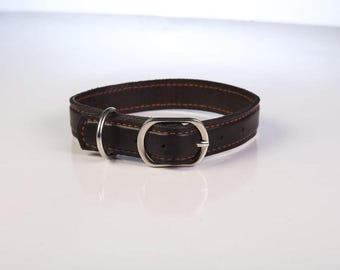 Collare per cani in pelle Bruno: durevolezza e stile cuciti a mano