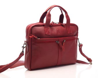 Borsa per laptop Acton in pelle color marrone – Realizzata a mano per un'eleganza professionale e durevole